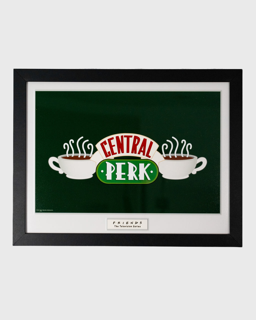 Plakat Central Perk z serialu Friends w czarnej ramie – kultowe logo kawiarni