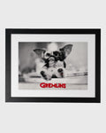 Plakat Gremlins z Gizmo w czarnej ramie – klasyczny filmowy plakat na ścianę