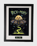 plakat Rick and Morty statek kosmiczny kultowy plakat animowany w czarnej ramie